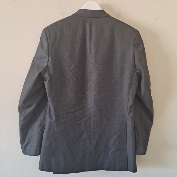 Chaps Grey 2-Button Notch Collar Long Sleeve Blazer Jacket / Sport Coat - Picture 6 of 11